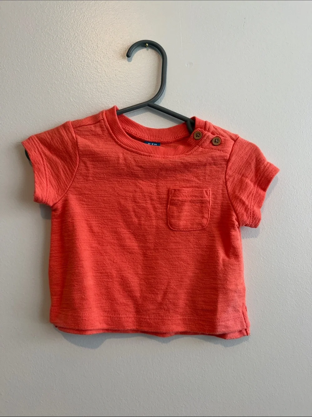 Old Navy Coral Short-Sleeve Pocket Tee with Shoulder Buttons